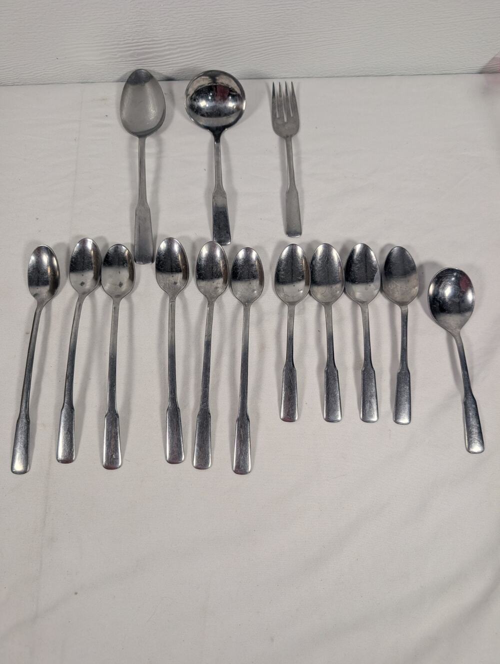 Vintage Wm A Rogers Oneida Ltd Stainless Flatware 14 Pc Spoon Serving Lot